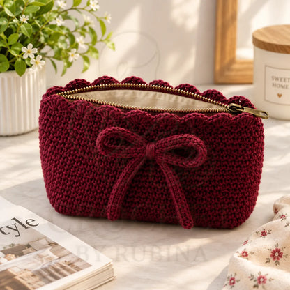 Crochet Bow Clutch Bag
