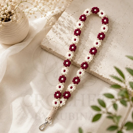 Crochet Floral Phone Lanyard