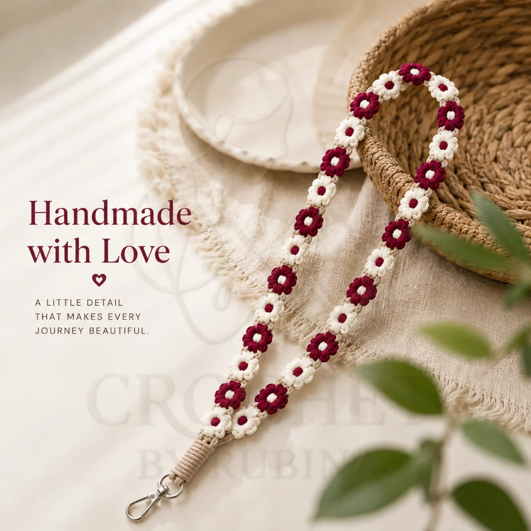 Crochet Floral Phone Lanyard