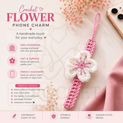 Crochet Flower Phone Charm