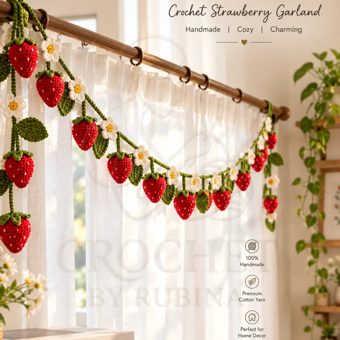 Crochet Strawberry Garland
