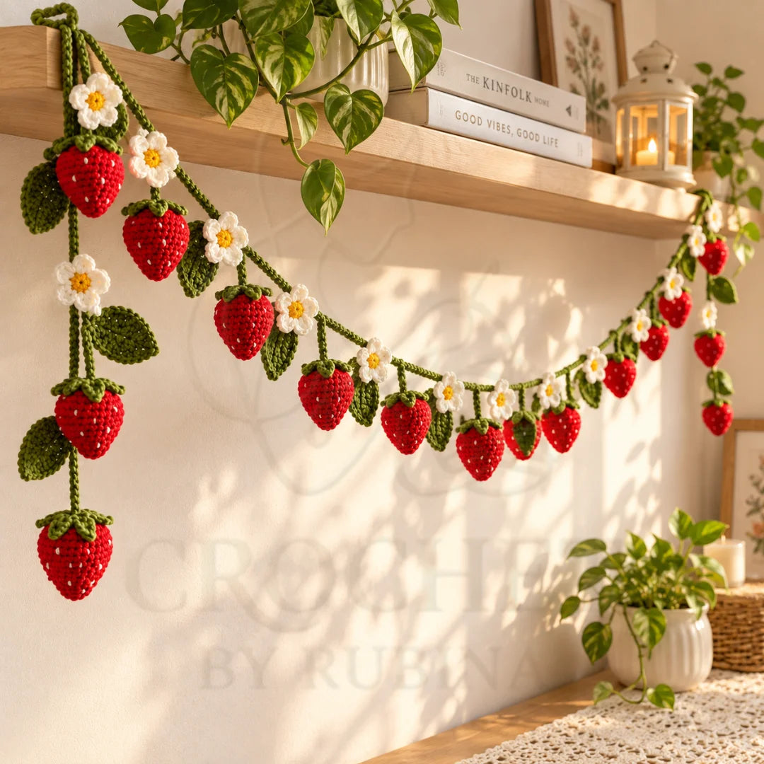 Crochet Strawberry Garland