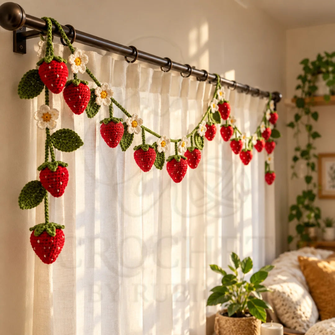 Crochet Strawberry Garland