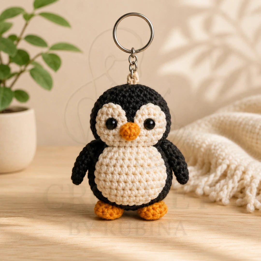 Crochet Penguin Keychain