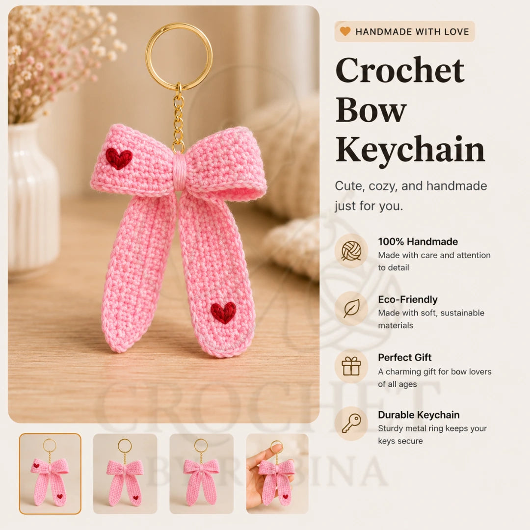 Crochet Bow Keychain