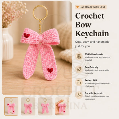 Crochet Bow Keychain