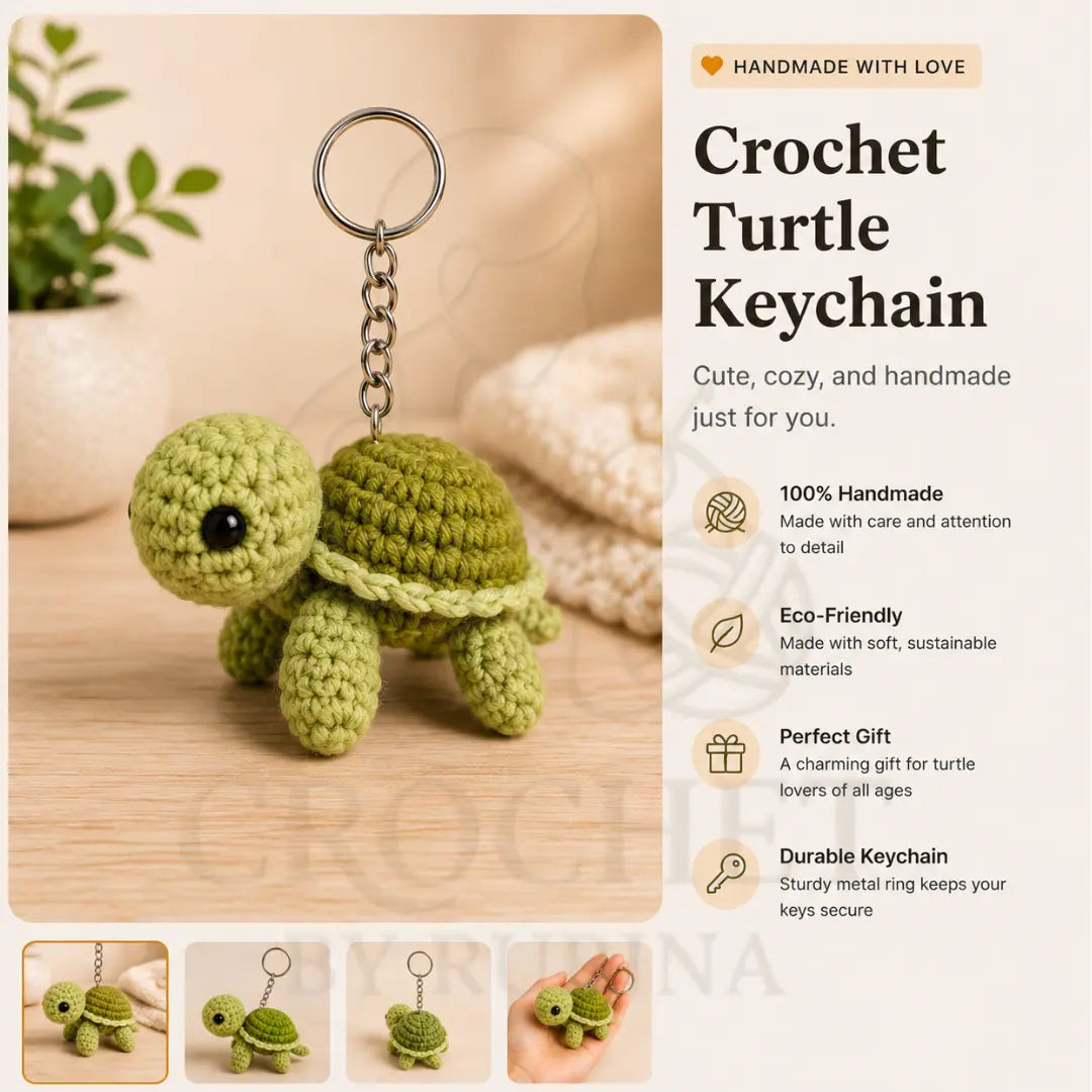 Crochet Turtle Keychain