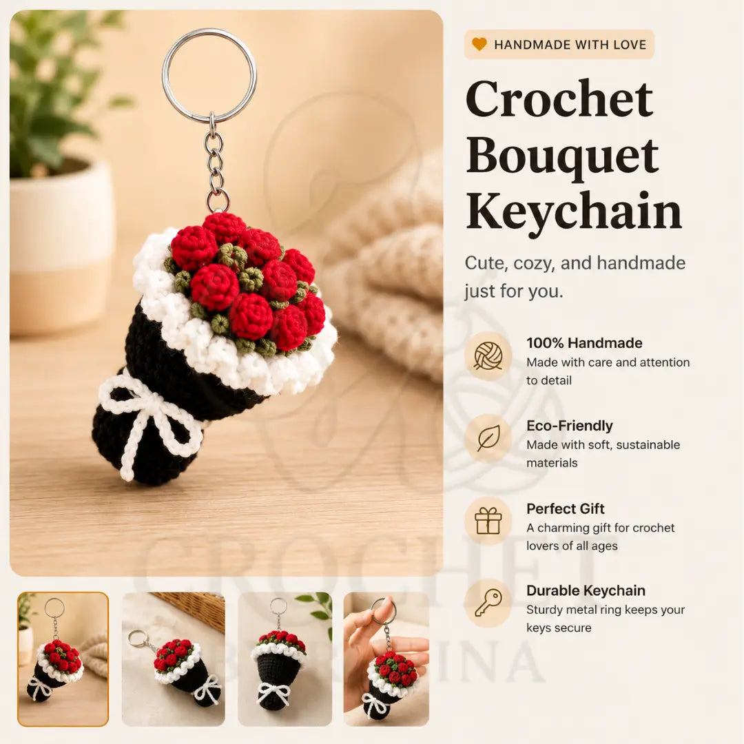 Crochet Bouquet Keychain
