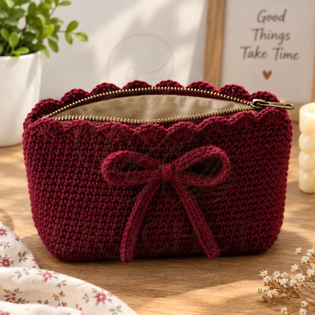 Crochet Bow Clutch Bag