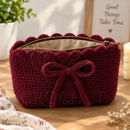 Crochet Bow Clutch Bag