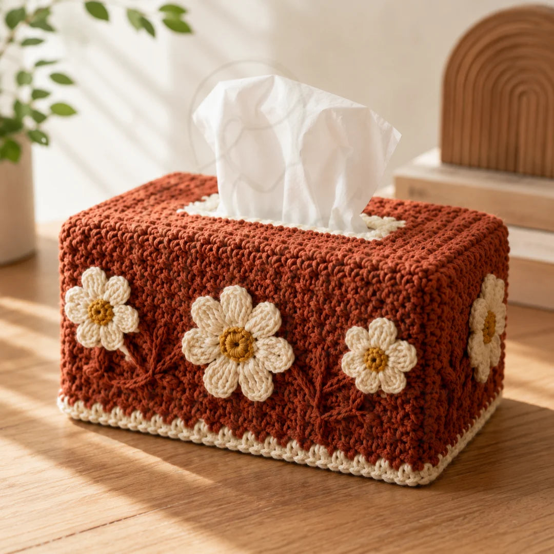 Crochet Knitted Tissue Box Cover
