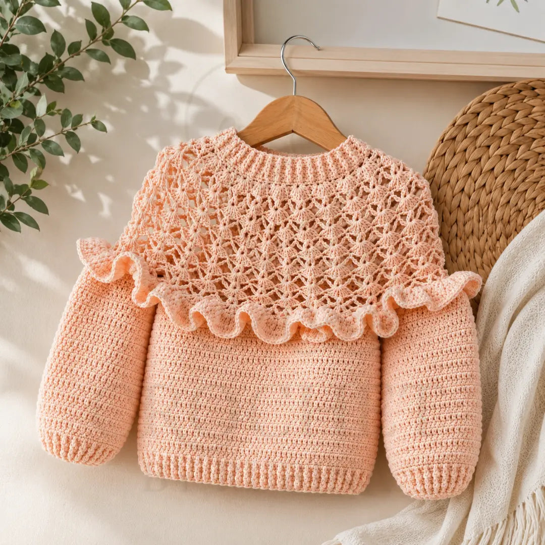 Crochet Ruffle Sweater