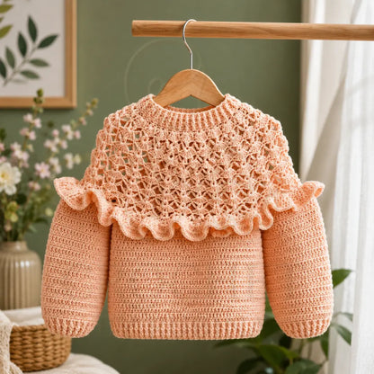 Crochet Ruffle Sweater