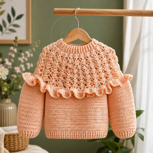 Crochet Ruffle Sweater