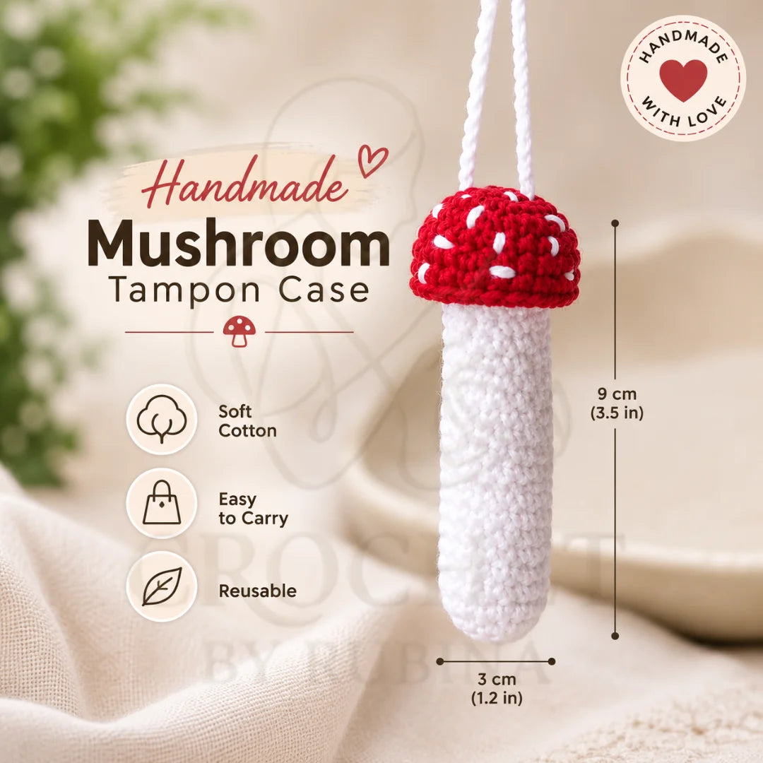 Crochet Mushroom Tampon Case
